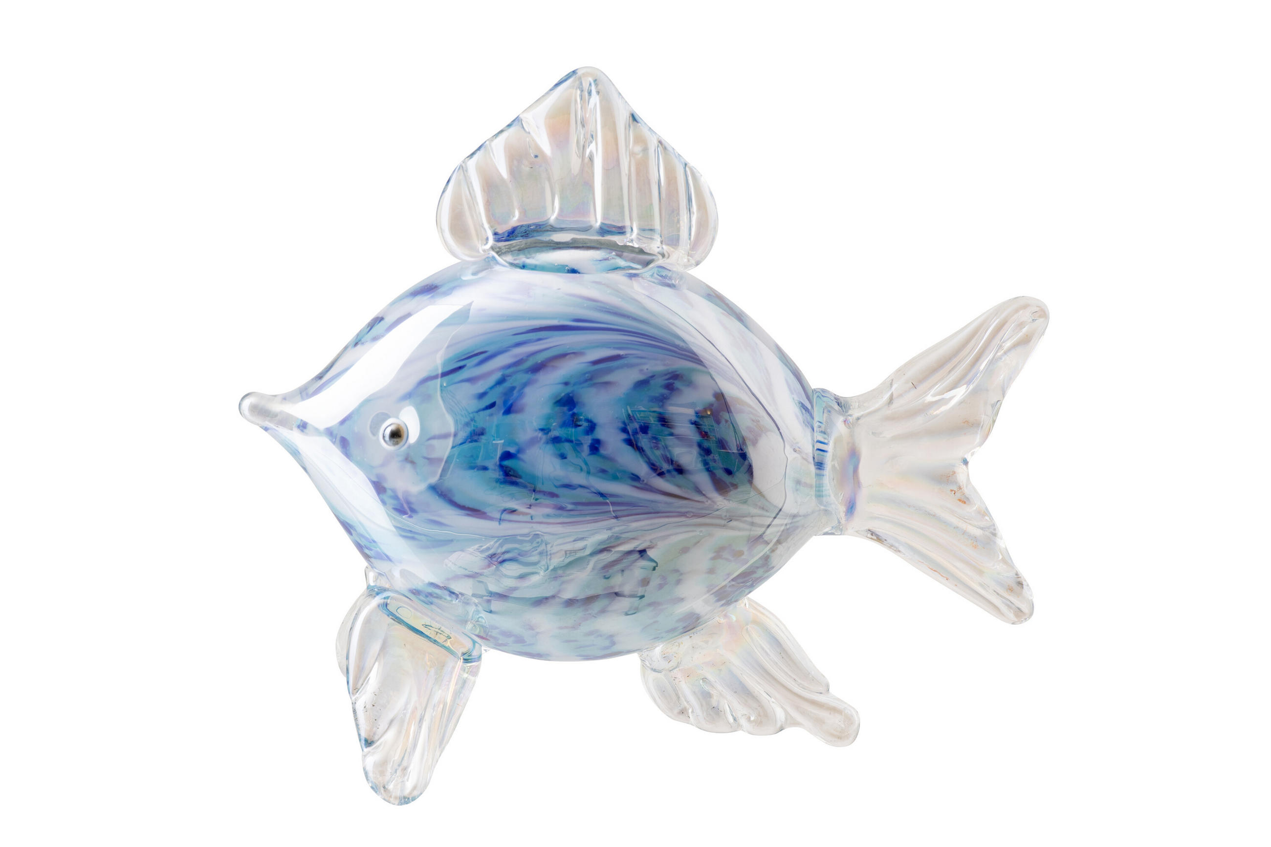 BRIEFBESCHWERER FISH - Blau, Glas (7.7/20/21cm) - J-Line