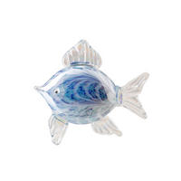 BRIEFBESCHWERER FISH - Blau, Glas (7.7/20/21cm) - J-Line