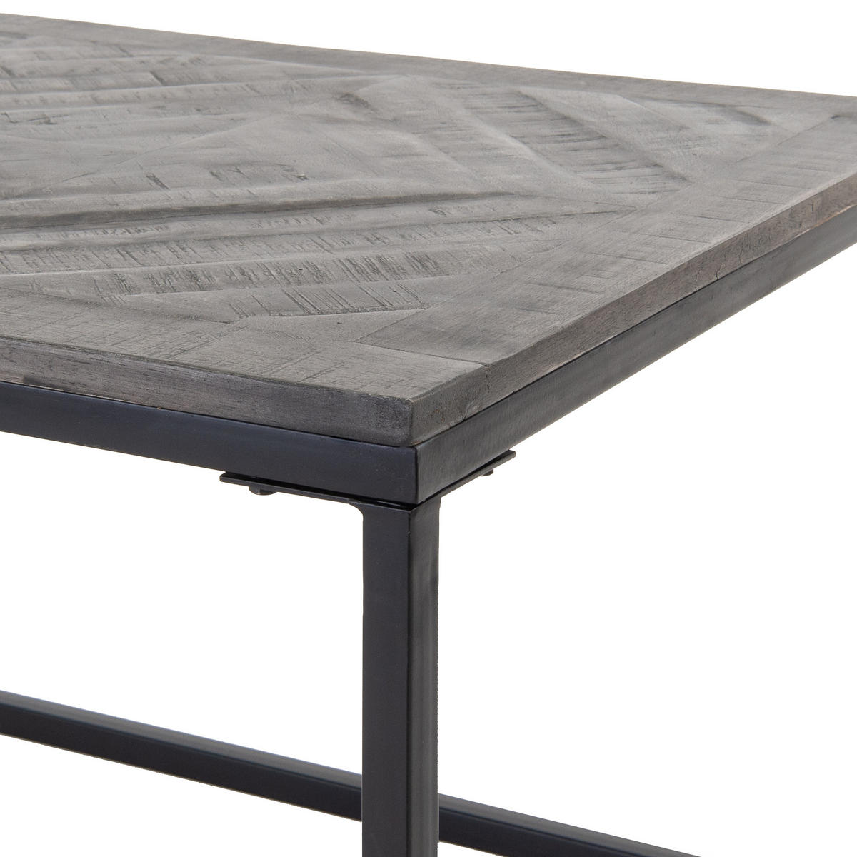 BEISTELLTISCH 60x60 cm Grau aus Mangoholz massiv - Grau, Holz (60/60/60cm) - WOMO-DESIGN