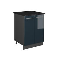 SKŘÍŇKA POD DŘEZ Fame-Line, Tmavě modrá s vysokým leskem/Antracit, 60 cm - antracitová/tmavě modrá, kompozitní dřevo (60/82/60cm) - Vicco