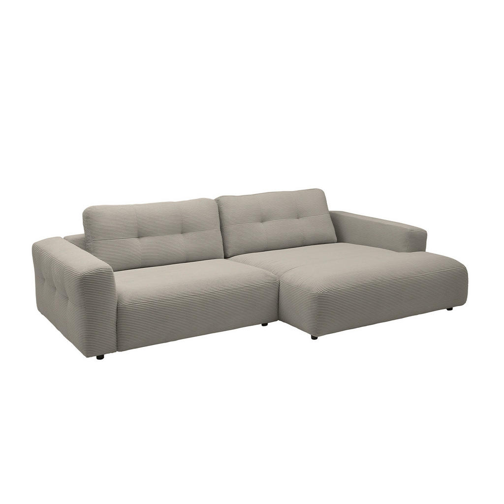 Thumbnail - Kawola Ecksofa, Grau, Schwarz, Textil, Echtholz, 3-Sitzer, Füllung: Kaltschaum, Ottomane rechts, L-Form, 276x167 cm, Woh...