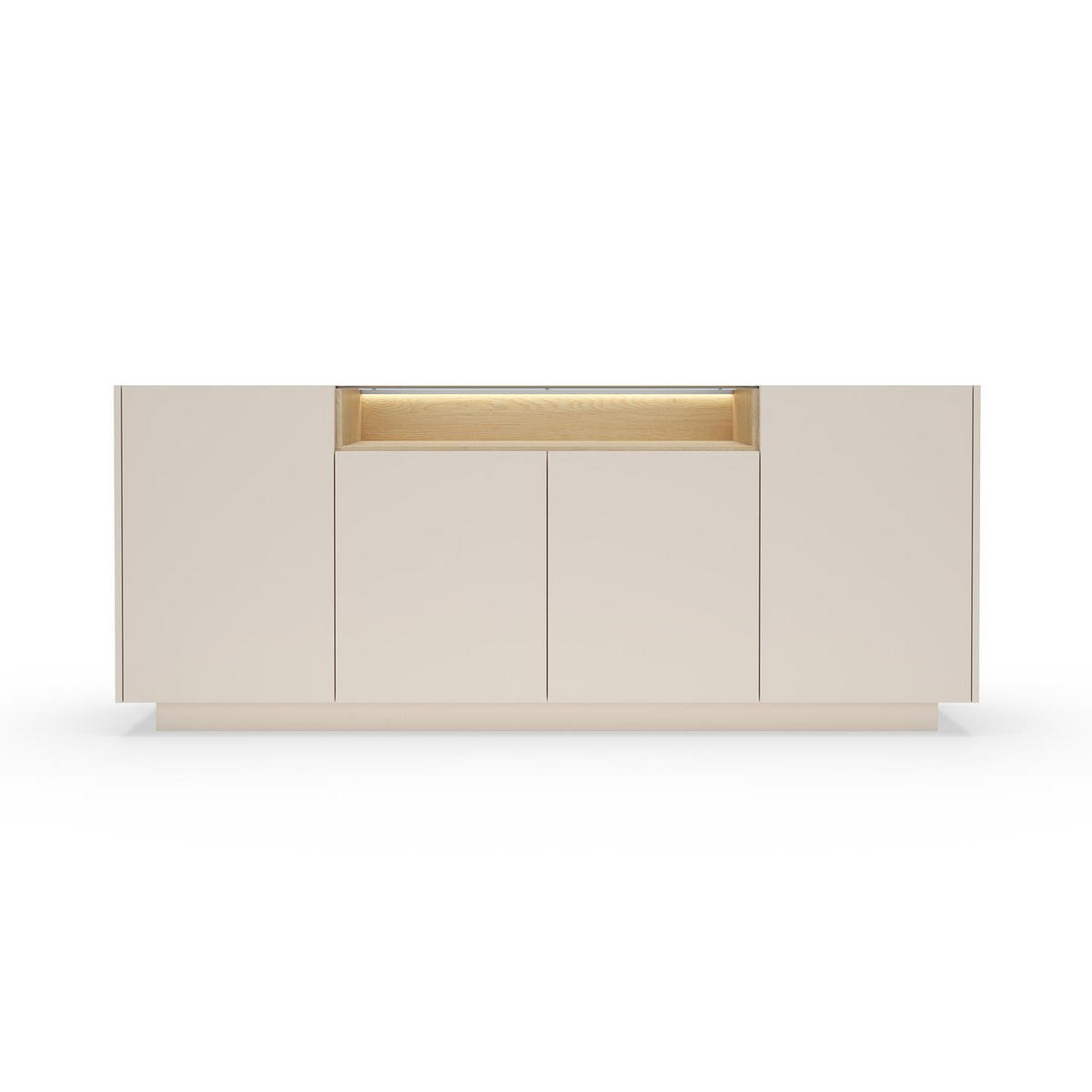 KIRO_B_KOMODA_203_4D/BEZ - Beige, Holzwerkstoff (203/83/40cm) - Bettso