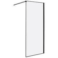 SPRCHOVÁ ZÁSTĚNA 80/190 cm Černá Waspam - černá/průhledná, sklo (80/190cm) - Beliani
