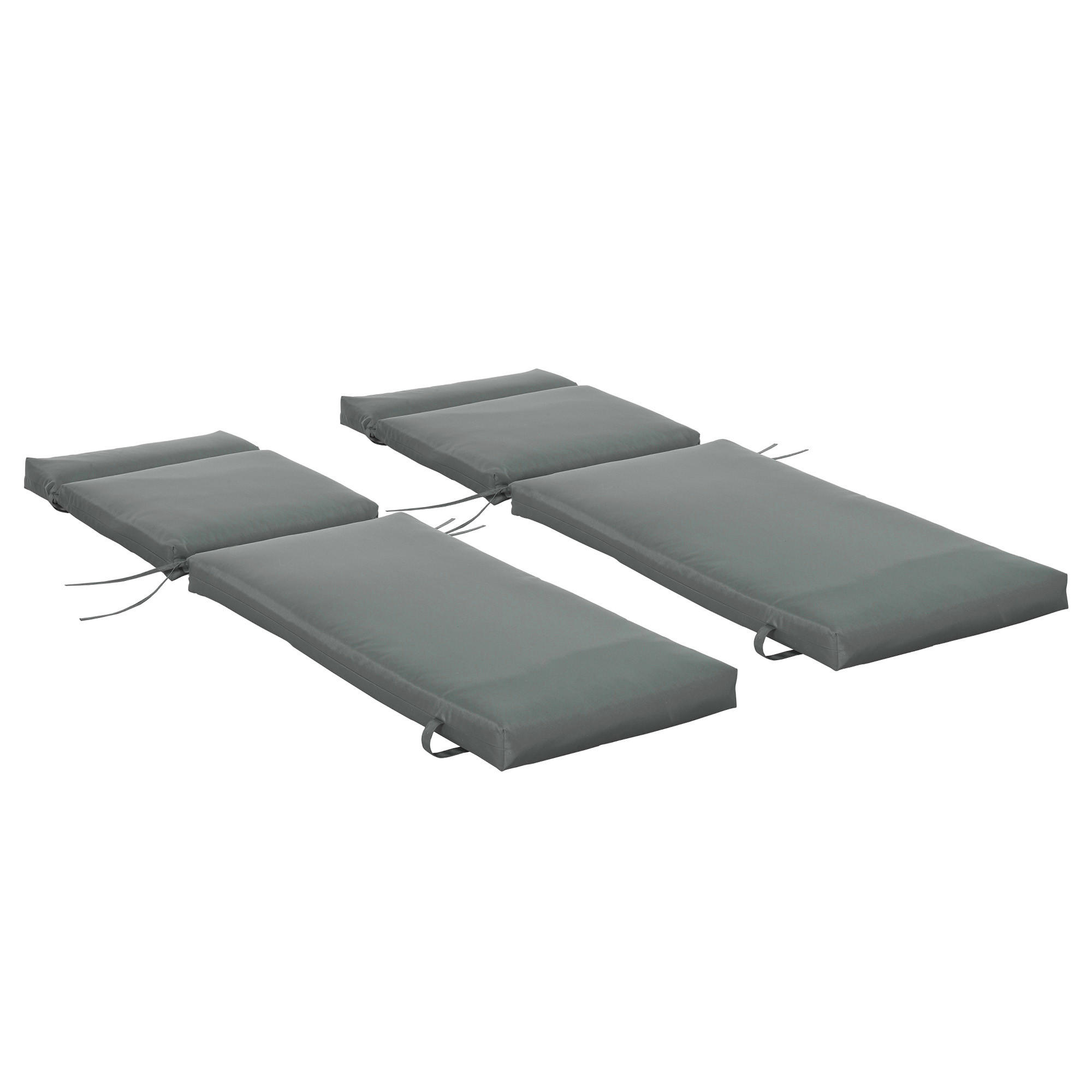 AUFLAGE für Sonnenliege 2er Set - Dunkelgrau, Kunststoff (55/8/196cm) - Outsunny