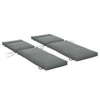 AUFLAGE für Sonnenliege 2er Set - Dunkelgrau, Kunststoff (55/8/196cm) - Outsunny