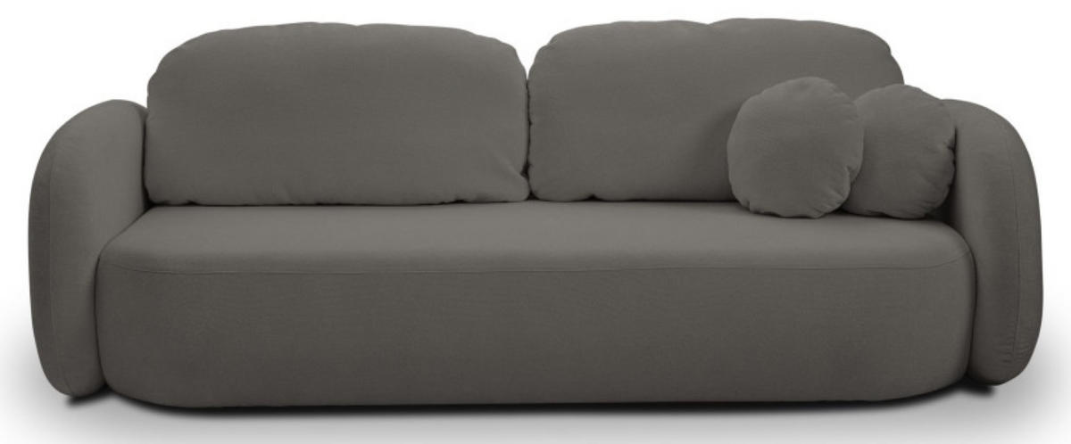 SITZSOFA Grau LIO Mit Schlaffunktion Bezogen Mit Stoff SICURO - Grau, Textil (238/86.5/101cm) - Sepro Meble