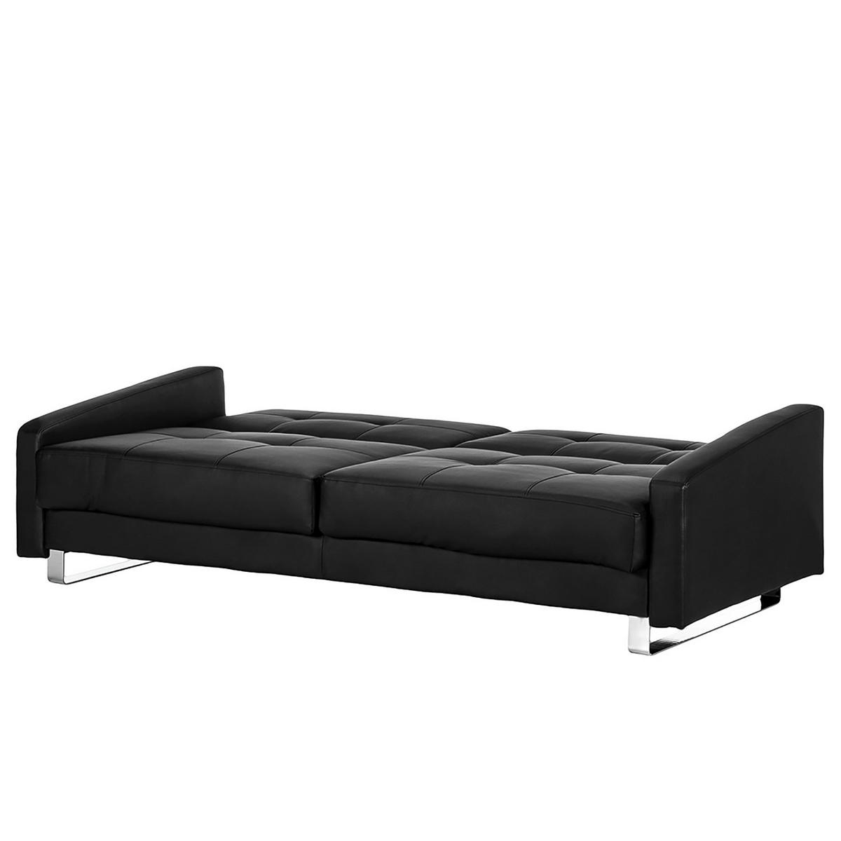 SCHLAFSOFA - Kunstleder Schwarz - Schwarz, Kunststoff (216/76/99cm) - home24