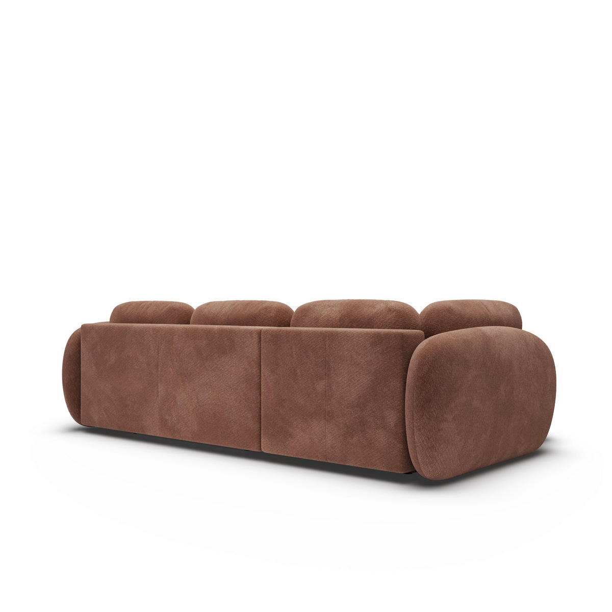 ECKSOFA AMICO II L-S Orange Geflochtener Stoff mit Schlaffunktion - Orange, Holz (289/190cm) - MASSENO