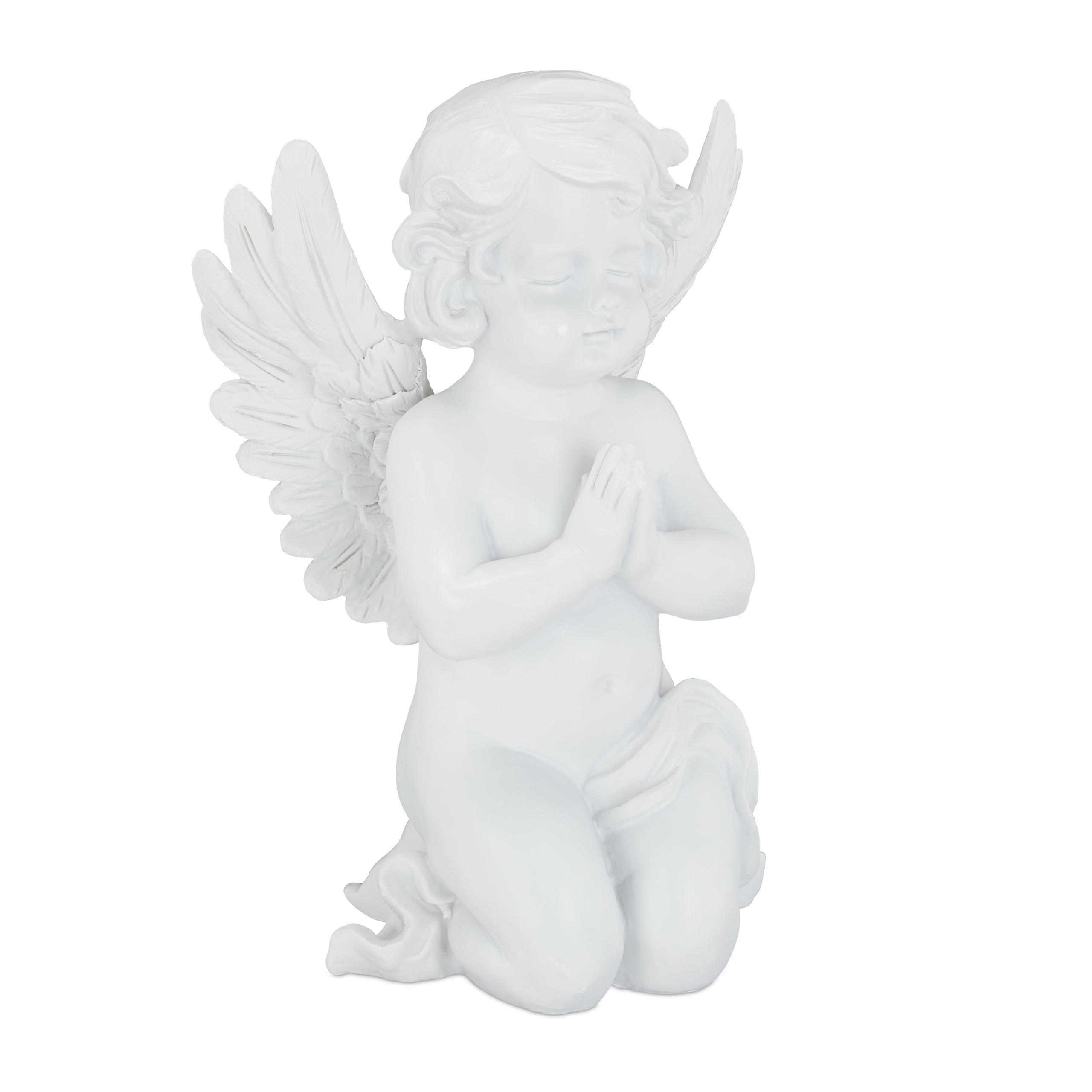 Relaxdays ANDĚL Bílý umělý kámen mrazuvzdorný 36 cm