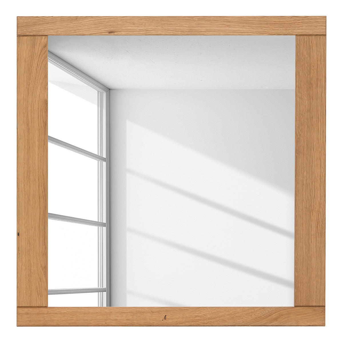 SPIEGEL - Eiche massiv - Braun, Holz (80/80/2cm) - home24