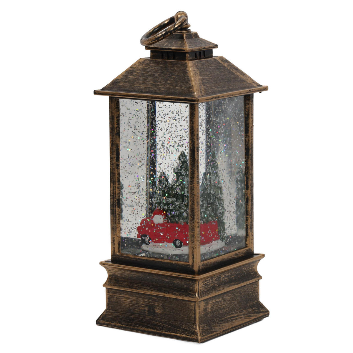 WEIHNACHTSLATERNE LED 23 cm - Dunkelbraun, Kunststoff (9/22.5/9cm) - Home Styling Collection