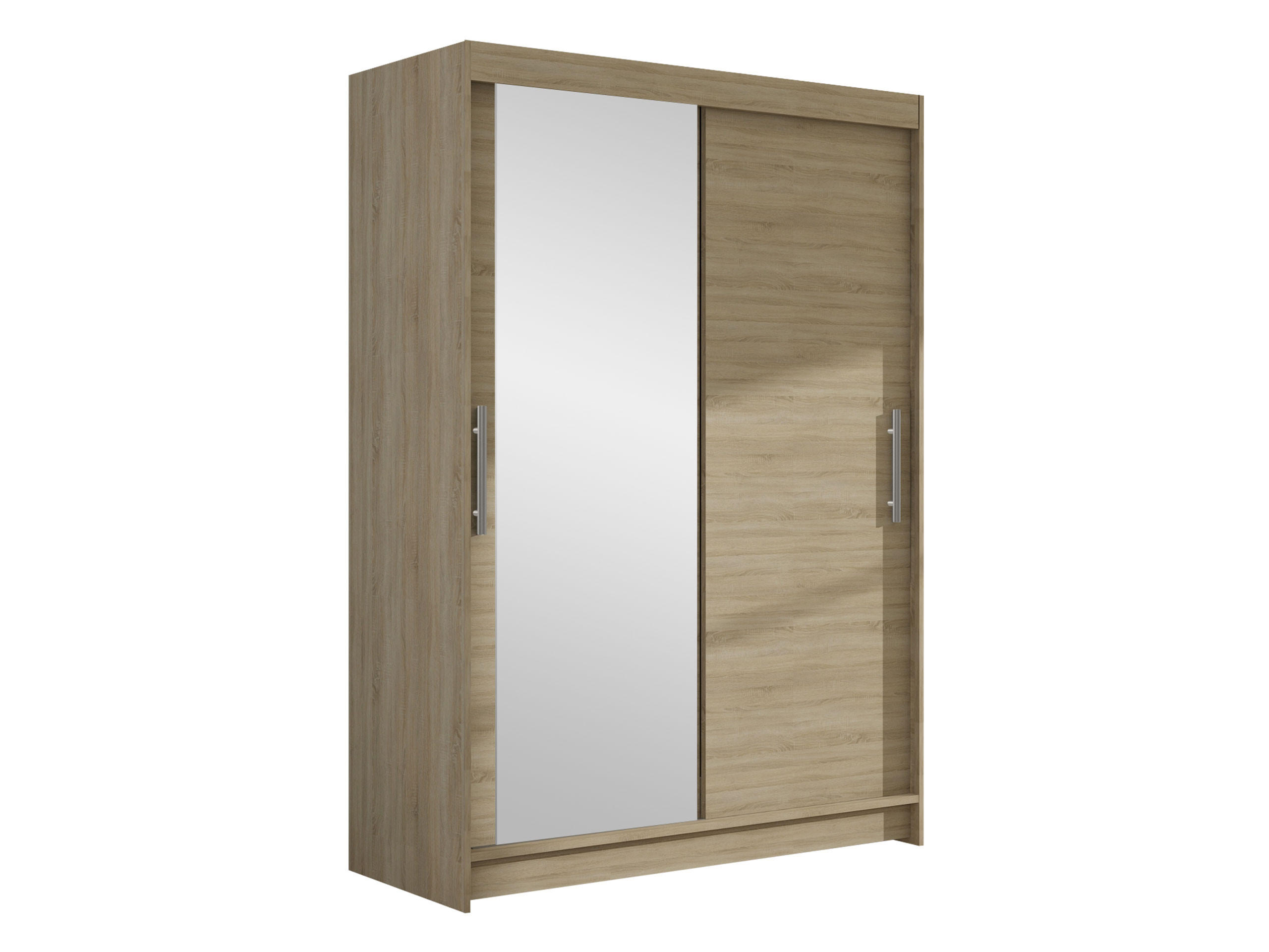 KLEIDERSCHRANK Miami VI - Silberfarben/Sonoma Eiche, Holzwerkstoff/Kunststoff (120/200/58cm) - MIRJAN24