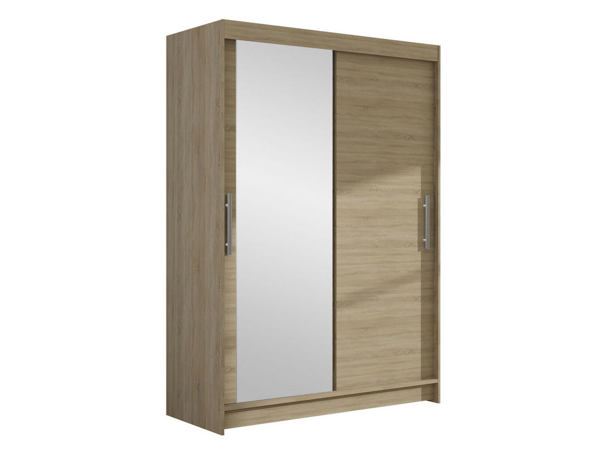 KLEIDERSCHRANK Miami VI - Silberfarben/Sonoma Eiche, Holzwerkstoff/Kunststoff (120/200/58cm) - MIRJAN24
