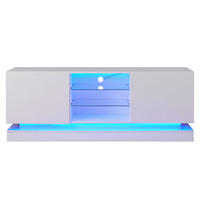 TV-BOARD Glasablage Weiß 160/38.5/60 cm - Weiß, Holz (160/60/38.5cm) - PANGIVO