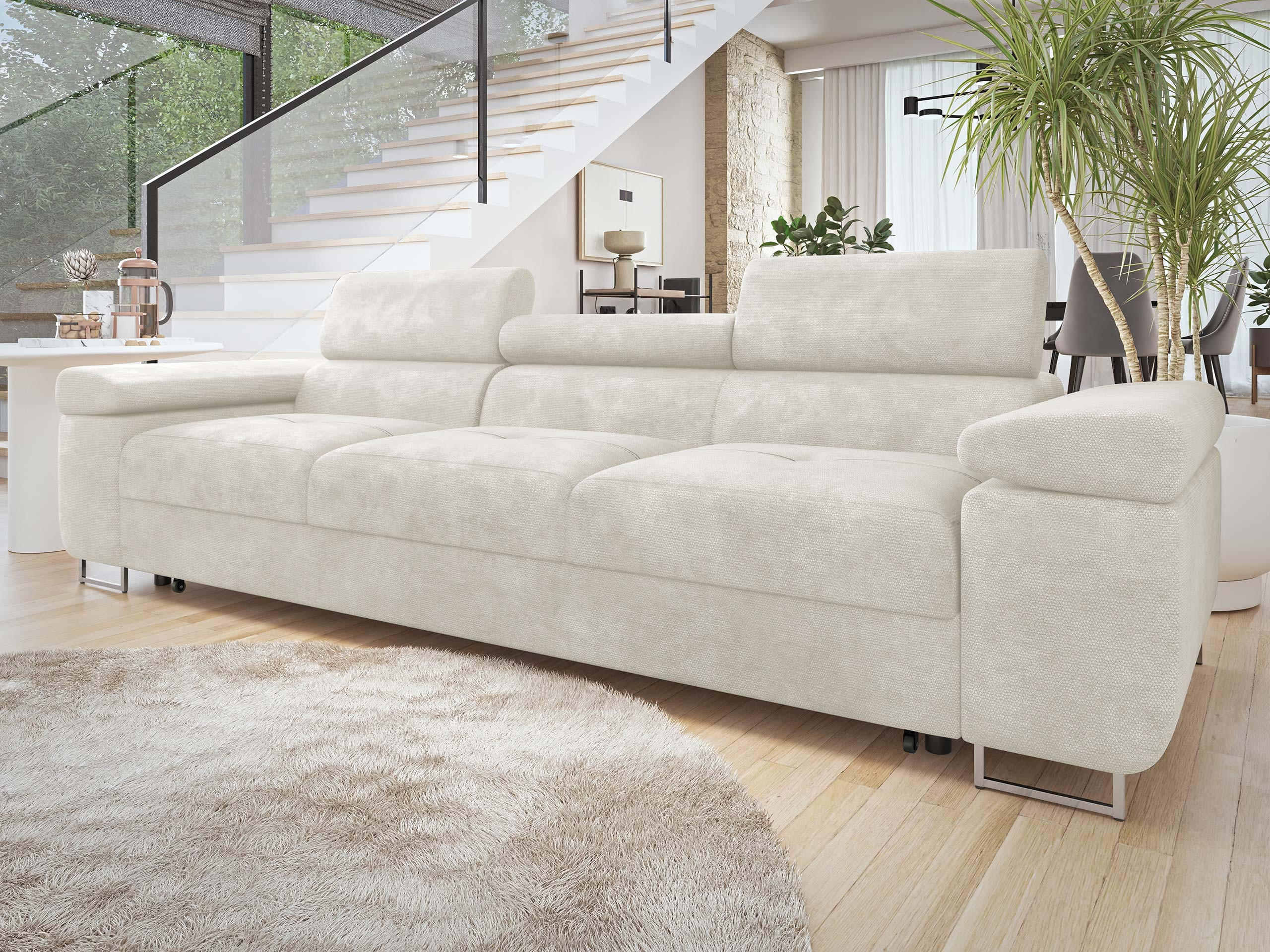 Thumbnail - Mirjan24 Schlafsofa, Creme, Textil, 3-Sitzer, Rechteckig, 263x90x102 cm, Wohnzimmer, Sofas & Couches, Schlafsofas