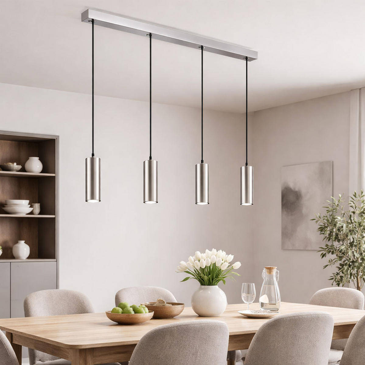 LED HÄNGELEUCHTE Metall Chrom Silber - Silberfarben, Metall (65/6/120cm) - Globo Lighting