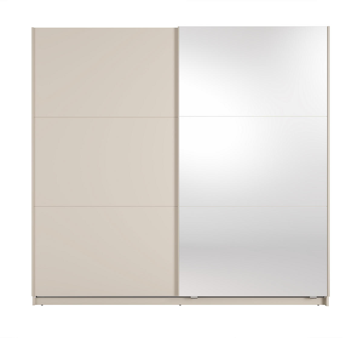 SCHWEBETÜRENSCHRANK Lunoria 221 cm Beige mit Spiegel - 221/207/60 cm - Beige, Holz/Holzwerkstoff (221/207/60cm)