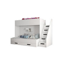 ETAGENBETT 90/200 cm - Schwarz/Weiß, Holz (90/200cm) - Abiks Möbel