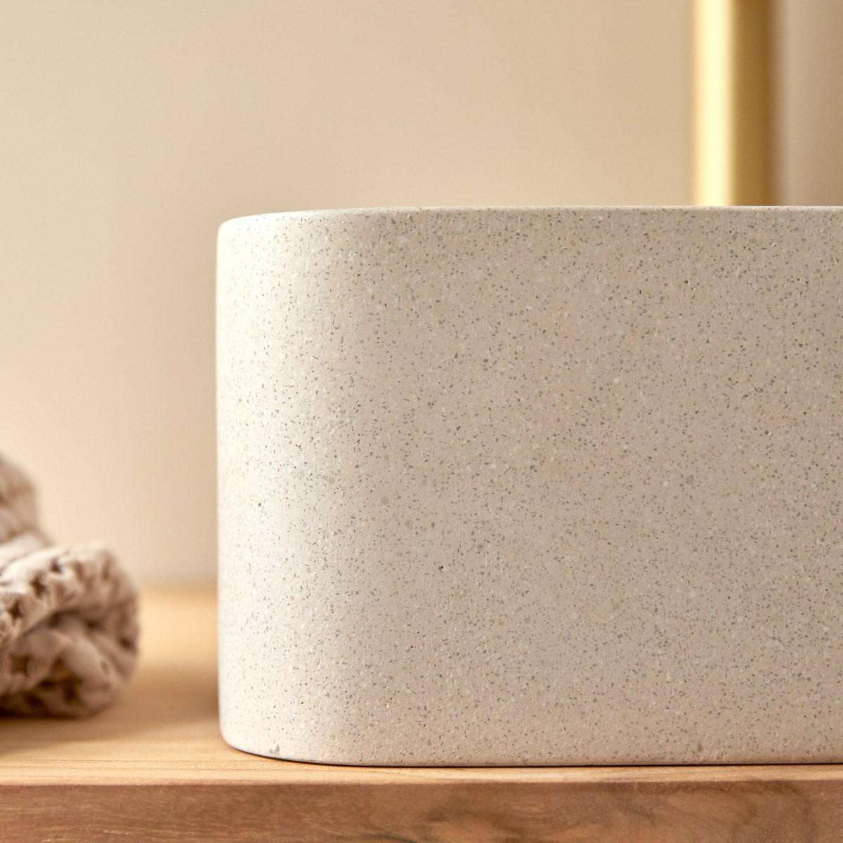 WASCHBECKEN Thaïs Beige aus Terrazzo - Beige, Stein (39/12/39cm) - Tikamoon