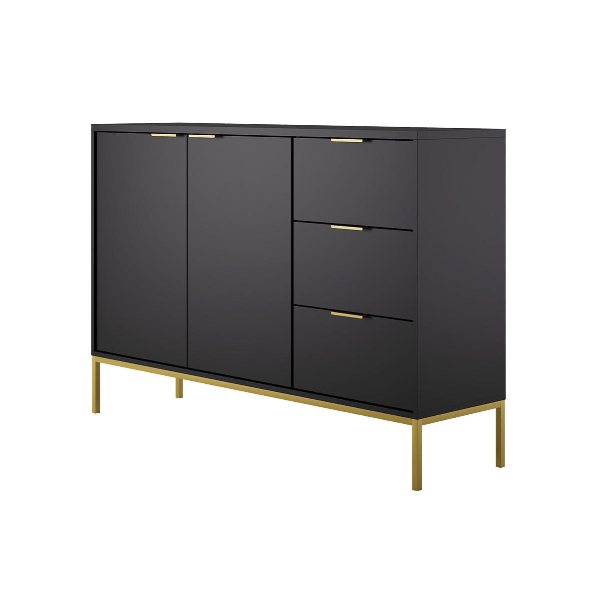 SIDEBOARD Seattle Schwarz - Schwarz, Holzwerkstoff (150/100.4/40cm) - Petits-meubles