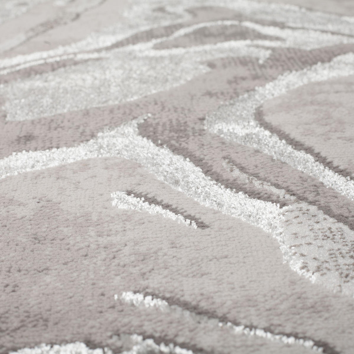 TEPPICH Marmor-Design, metallisch OUSE JOY, Silber 80x150 cm - Silberfarben, Textil (80/150cm) - KADIMA DESIGN