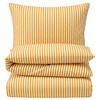 SEERSUCKER-BETTWÄSCHE 135x200 gestreift Sommer Bettbezug Bügelfrei aus 100% Baumwolle, Bettbezüge Streifen Muster Gelb - Dunkelgelb, Textil (135/200cm) - Carpe Sonno
