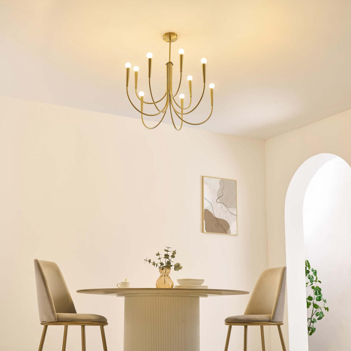 KRONLEUCHTER Kaelisma, Gold, 50cm - Goldfarben, Metall (50/80/50cm) - KOSILUM