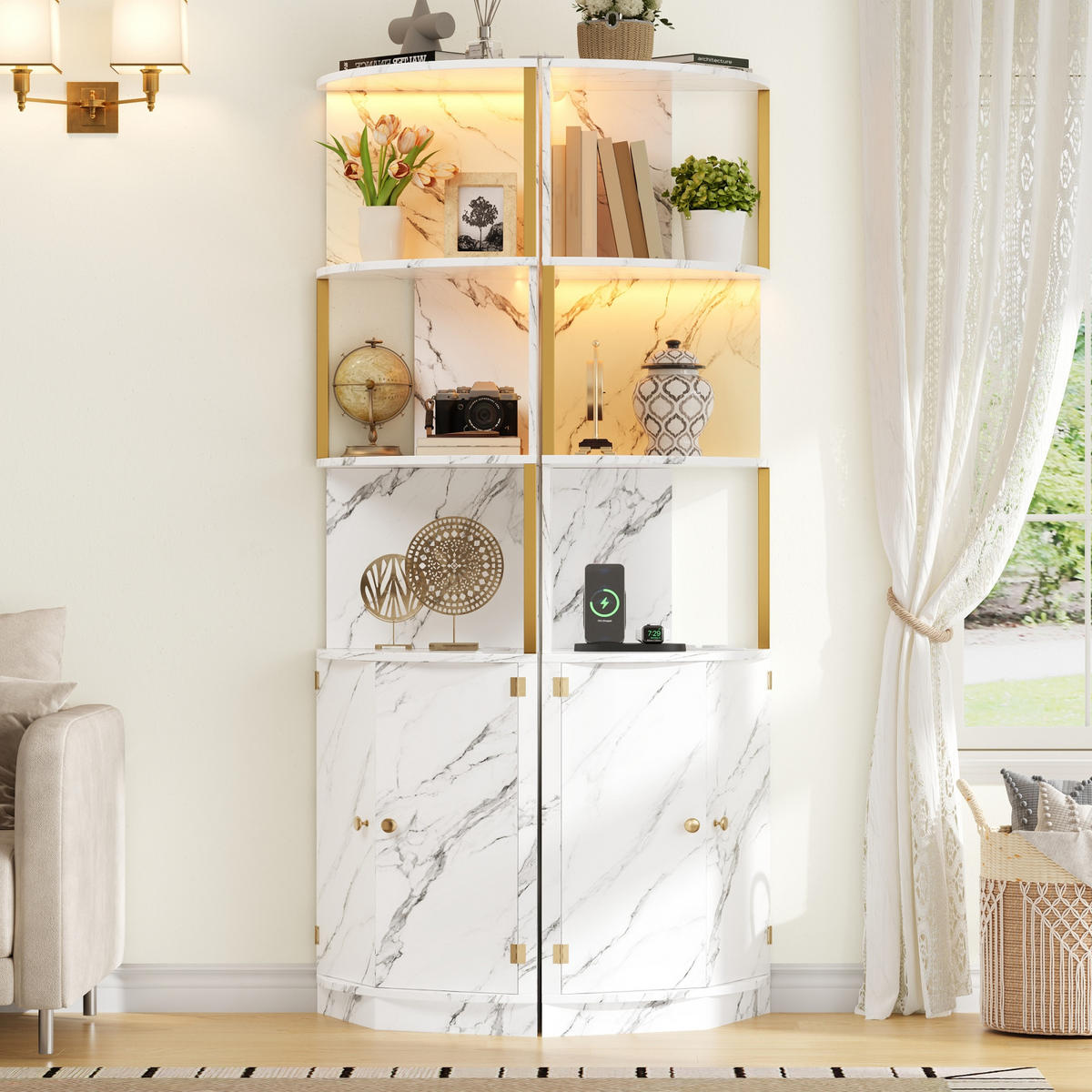 GESCHIRRSCHRANK Weiß 38/38/180 - Weiß, Holzwerkstoff (38/180/38cm)