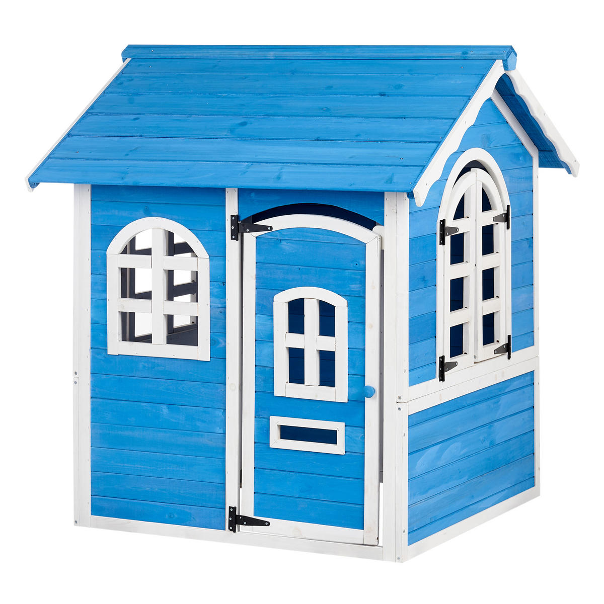 GARTENSPIELHAUS Blau Kokkoni - Blau/Weiß, Holz (118/129/115cm) - Beliani