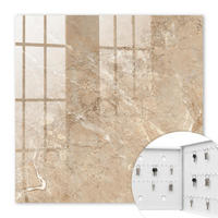 SCHLÜSSELBOX Weiß 30x30 cm – Türöffnung nach rechts - Marmormuster - Beige, Metall (30/30/5cm) - TULUP