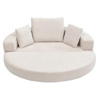KLAPPSOFABETT Cord Samt-Optik 2-in-1 Sofa und Bett Beige 173/176/40 cm - Beige, Textil (176/40/173cm) - Redom