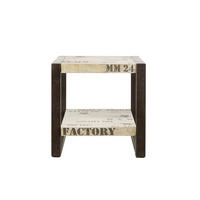 BEISTELLTISCH Mango 50x40x50 natur bedruckt FACTORY #101 - Braun, Holzwerkstoff (40/50/50cm) - Massivmoebel24