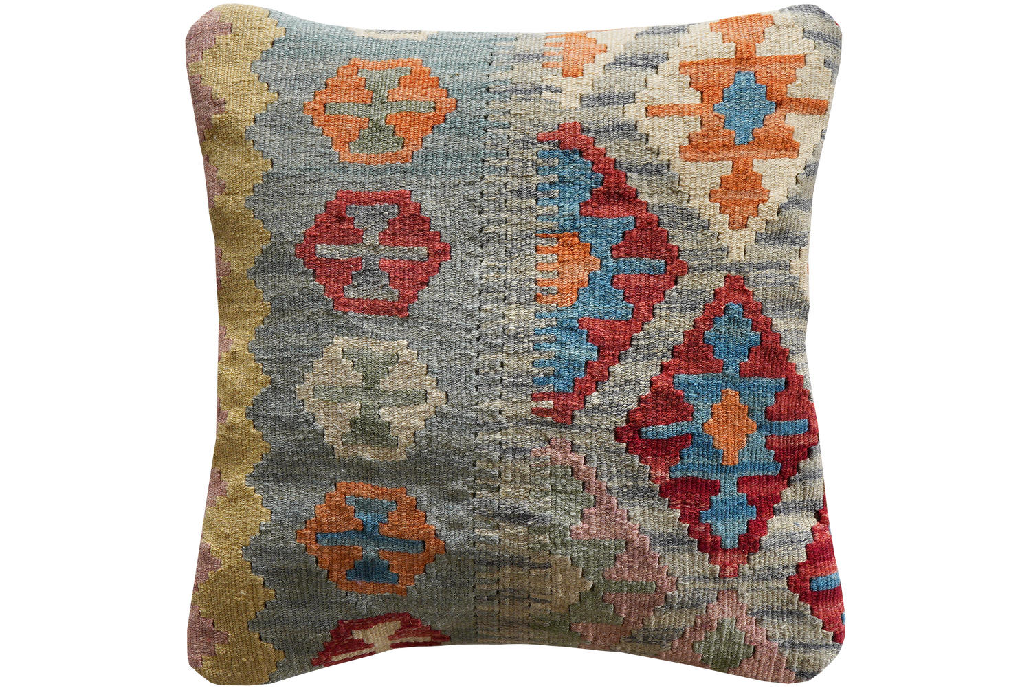 KELIM-KISSEN Mehrfarbig 50/50 cm Schurwolle - Multicolor, Textil (50/50cm) - Looma