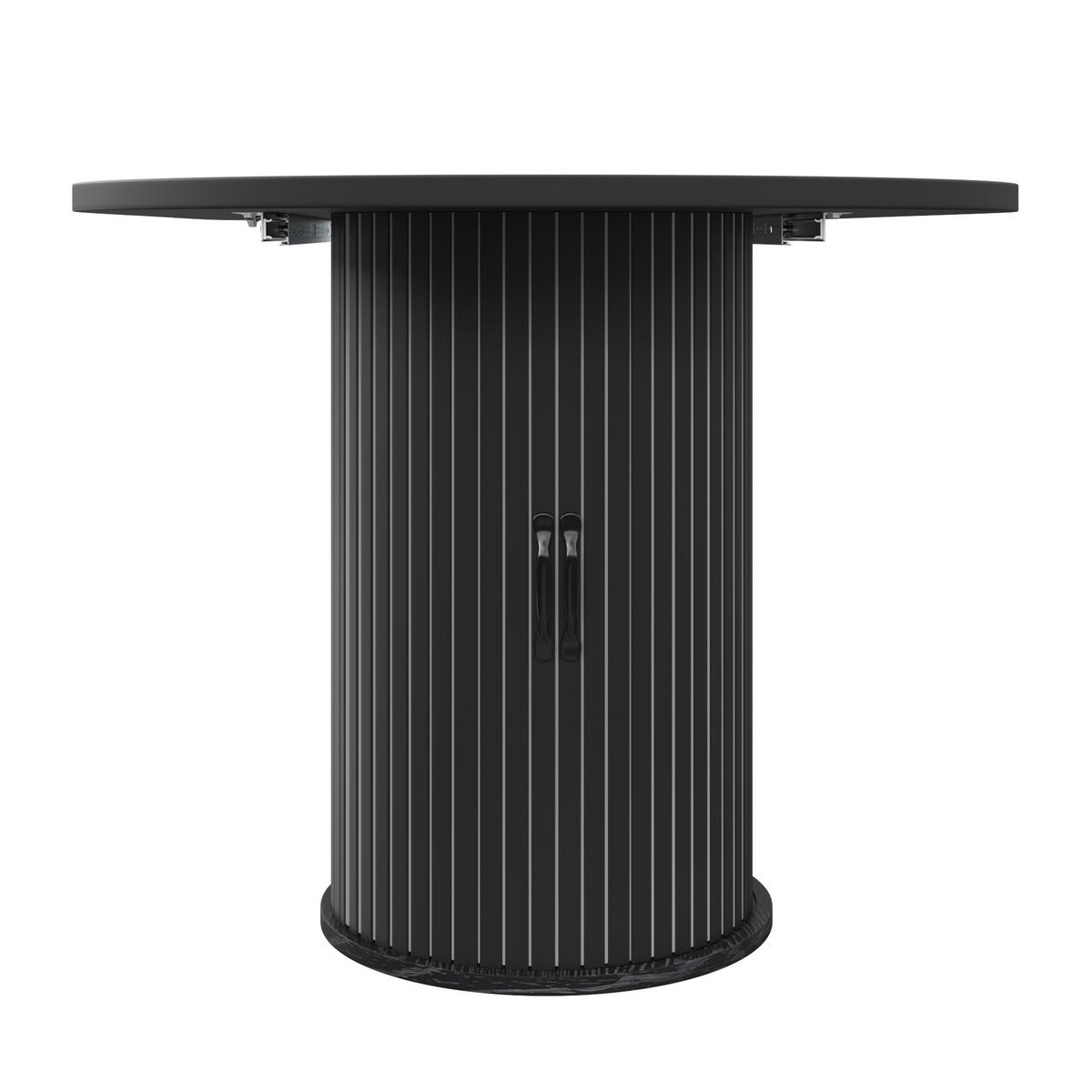 ESSTISCH Schwarz 150–190×80×75 cm mit Auszugmechanismus, verdecktem Staufach und Metallrahmen aus Holzwerkstoff - Schwarz, Holzwerkstoff (80/150/75cm) - Luhomfu