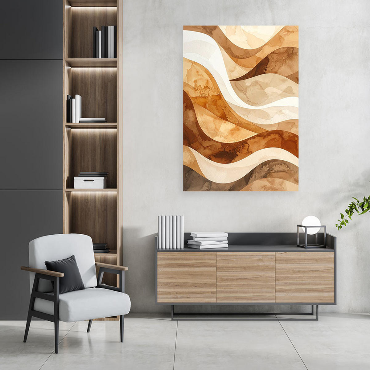 LEINWANDBILD 3D und geometrisch 80x120cm - Beige, Textil (80/120cm) - Feeby