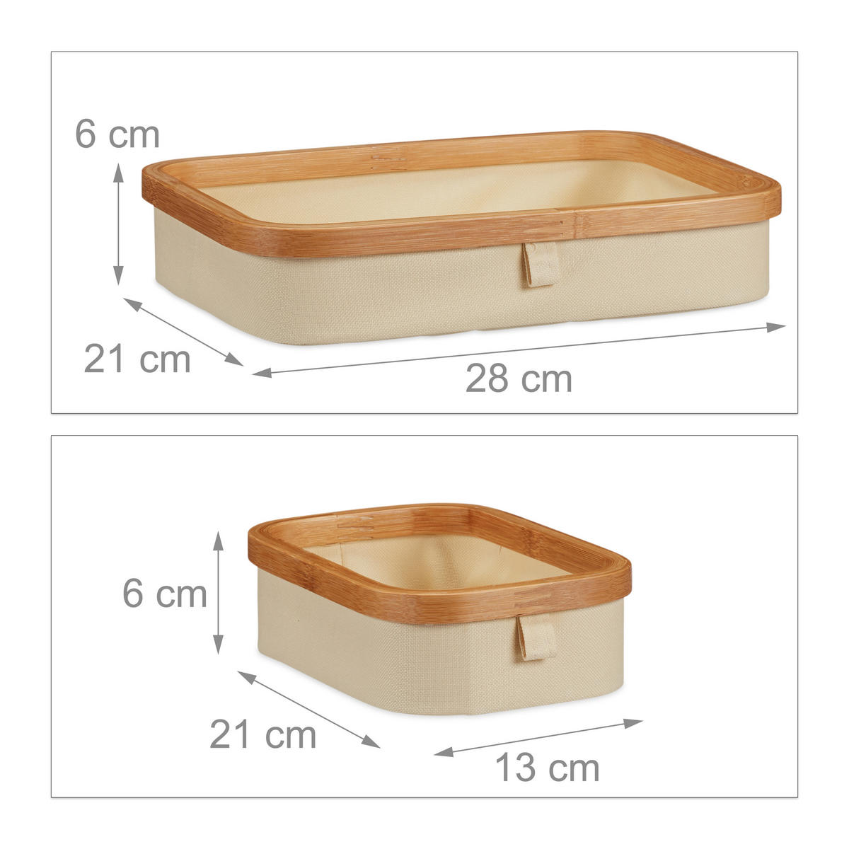 MINI-KOMMODE - Hellbraun, Holz/Textil (34/19/23cm) - Relaxdays
