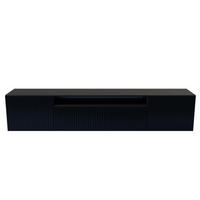 TV-SCHRANK Schwarz Marco Gefräste Fronten 200 cm - Schwarz, Holzwerkstoff (200/40/41cm) - Sepro Meble