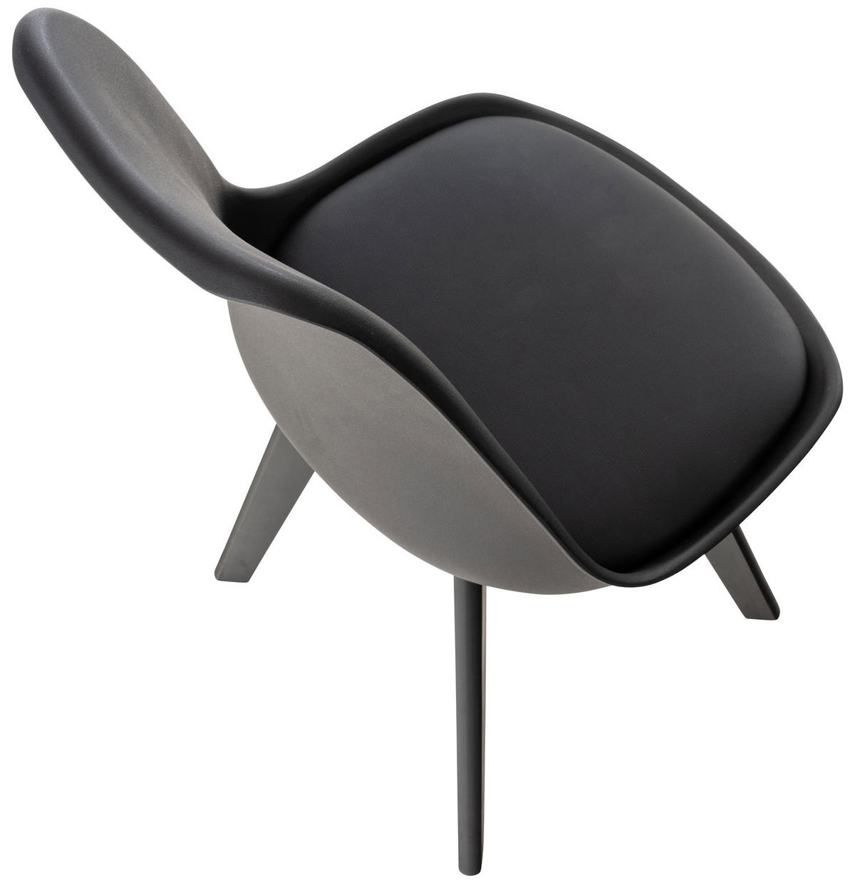 STUHL Kunststoff schwarz/schwarz - Eukalyptusholzfarben/Schwarz, Holz/Kunststoff (49/83/50cm) - CLP