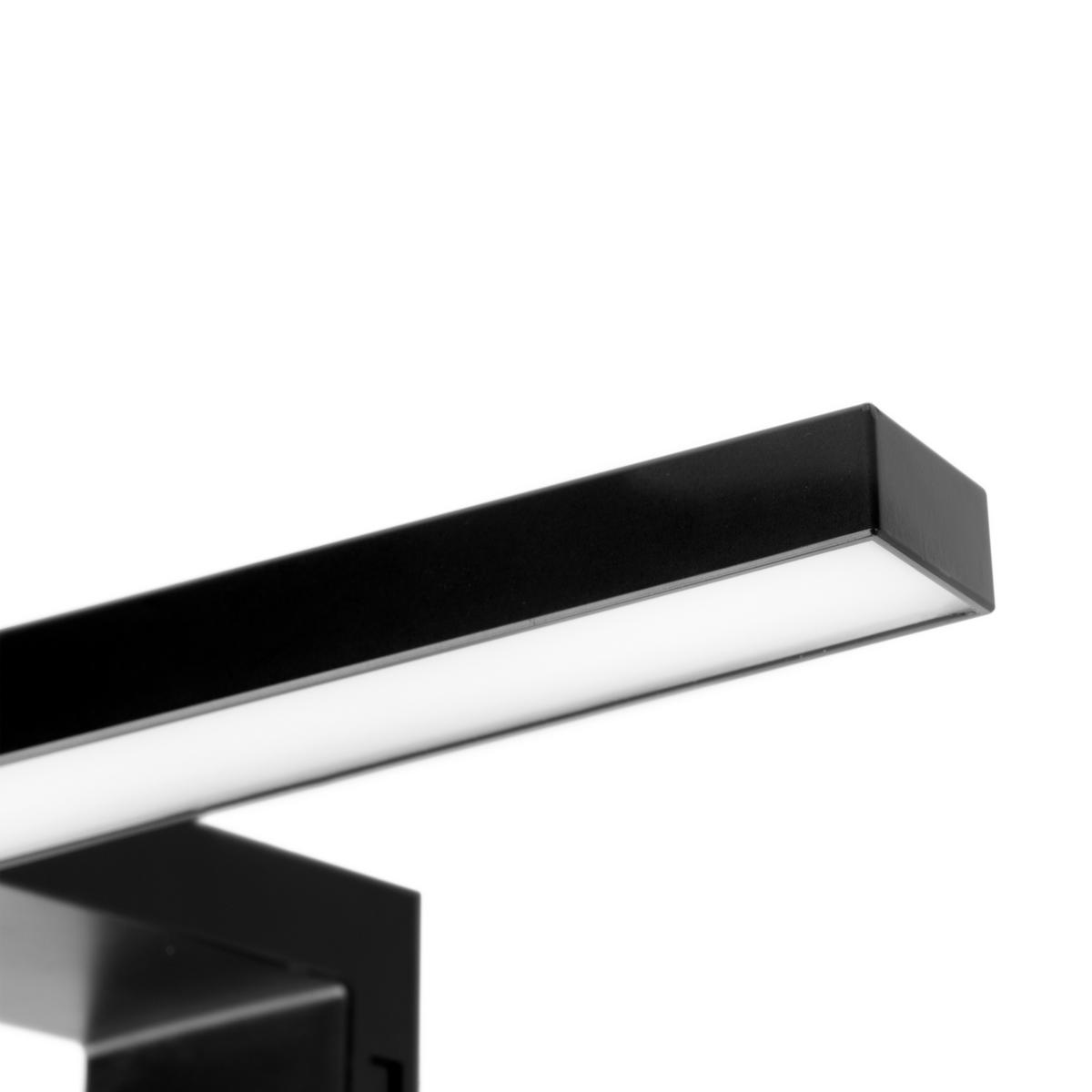 LED-STRAHLER Virgo für Badezimmerspiegel (AC 230V 50Hz), ohne Konverter, L300mm, kaltweißes Licht 6.000K, Kunststoff, Schwarz lackiert - Schwarz, Kunststoff (30/9.9/5cm) - EMUCA