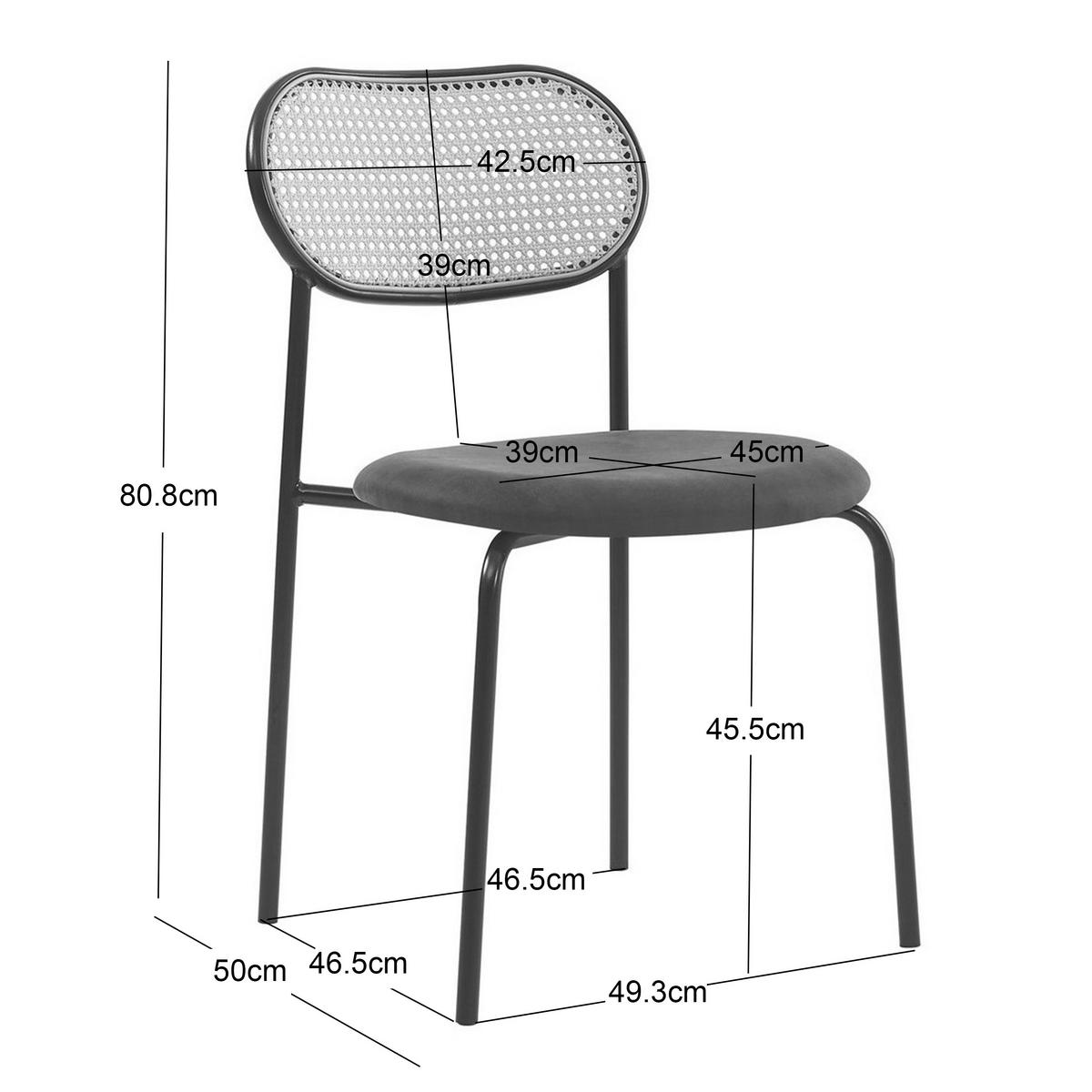 STUHL 2er-Set Rattan Weiß - Weiß, Holz (44/79/52cm) - Nordlys