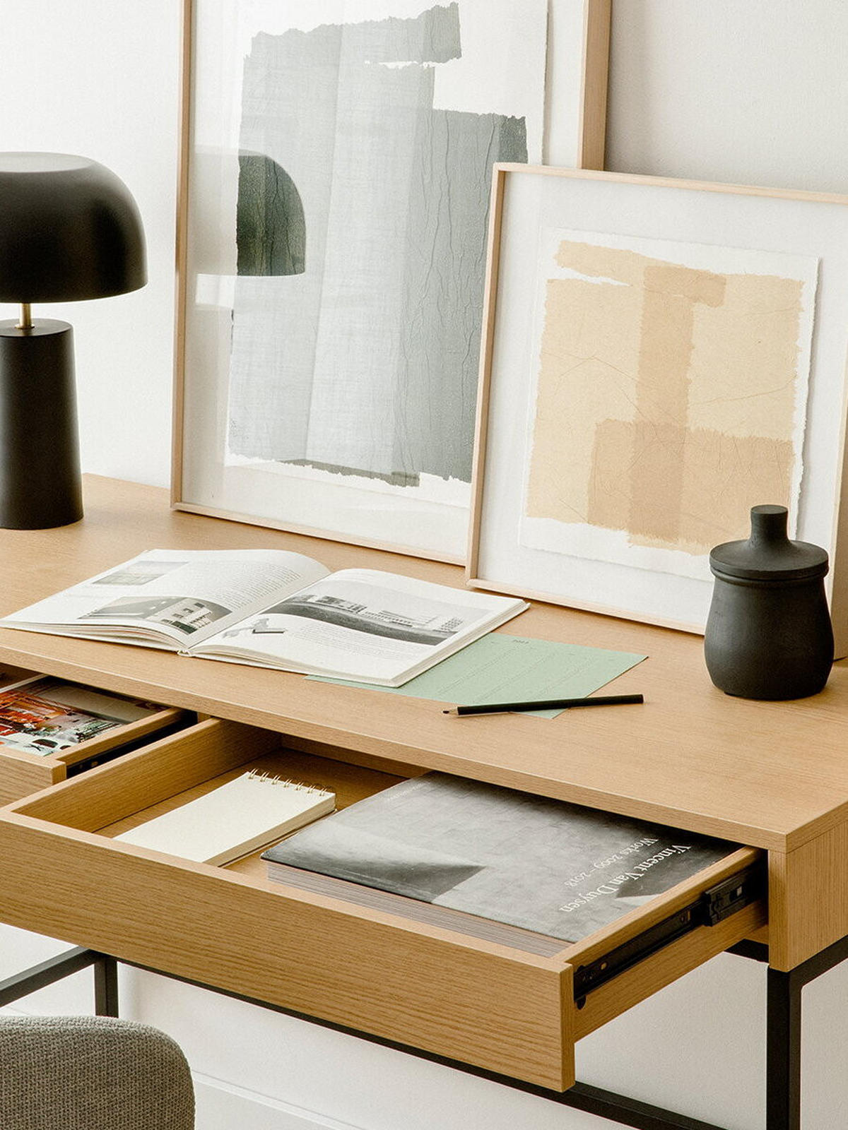 SCHREIBTISCH Imban Natur 50 x 120 - Braun, Holzwerkstoff (120/50/76cm) - Kenay Home