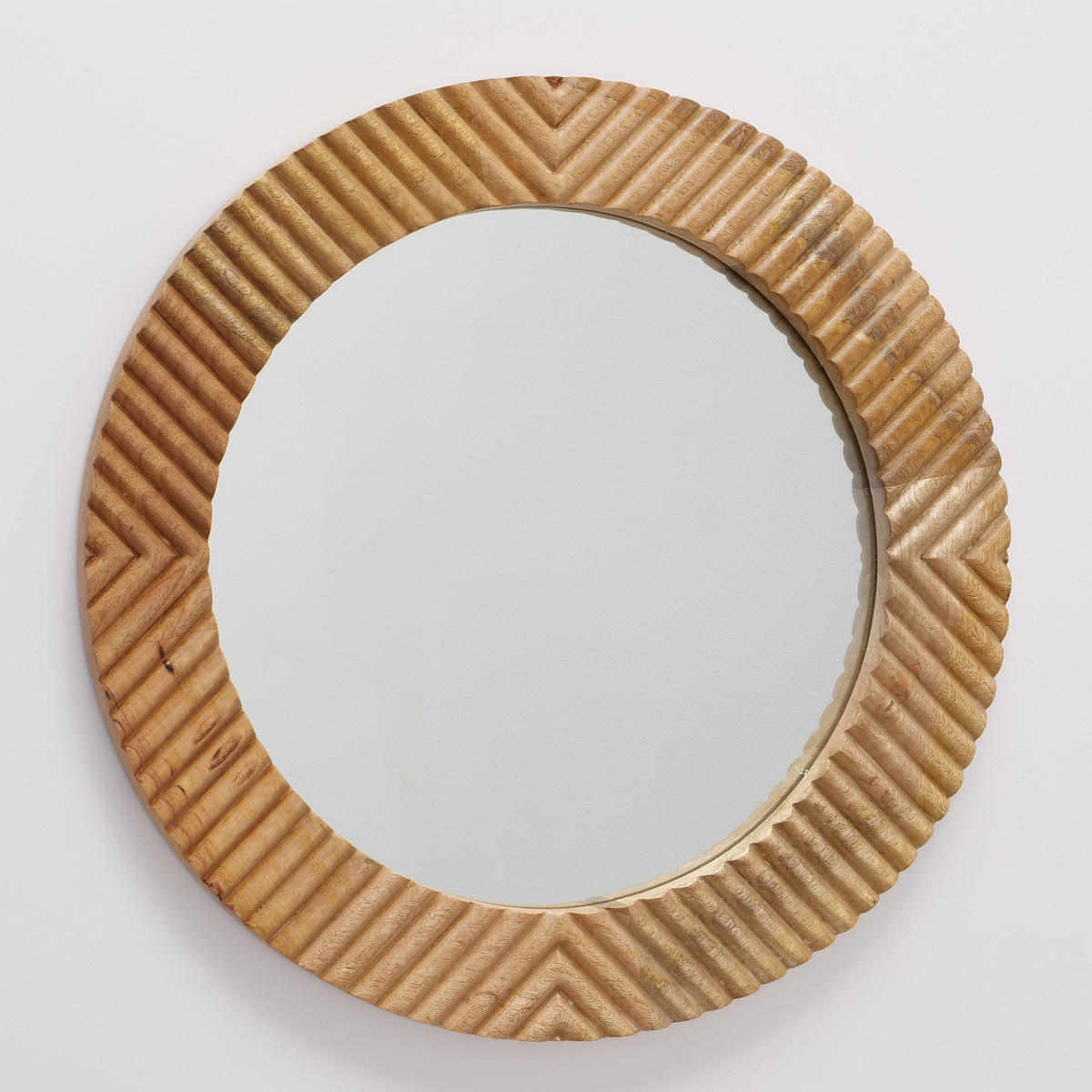 SPIEGEL Mangoholz Luke Ø 56 cm - Braun, Holz (56/2.5/56cm) - Boltze Home