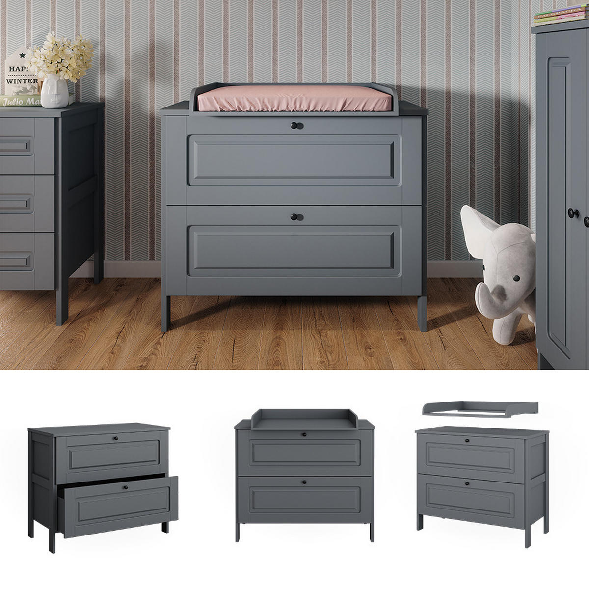 PŘEBALOVACÍ PULT Ajaton Šedá - šedá, kompozitní dřevo (108/98/70cm) - VitaliSpa