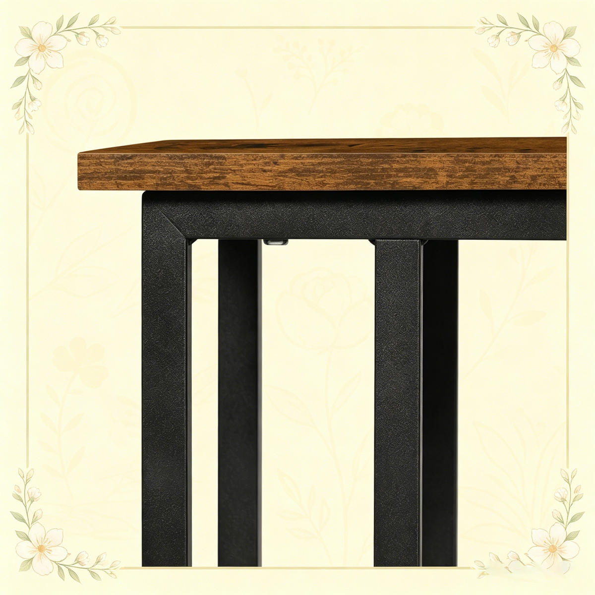 BEISTELLTISCH DE-37211 C-Form mit Seitenregal Rustikales Braun - Braun, Metall (36/55/59.5cm) - ComfortXL