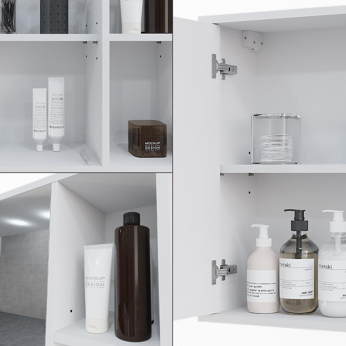 KOUPELNOVÁ SKŘÍŇKA SE ZRCADLEM Leano Bílá - bílá, kompozitní dřevo (80/60/20cm) - Vicco