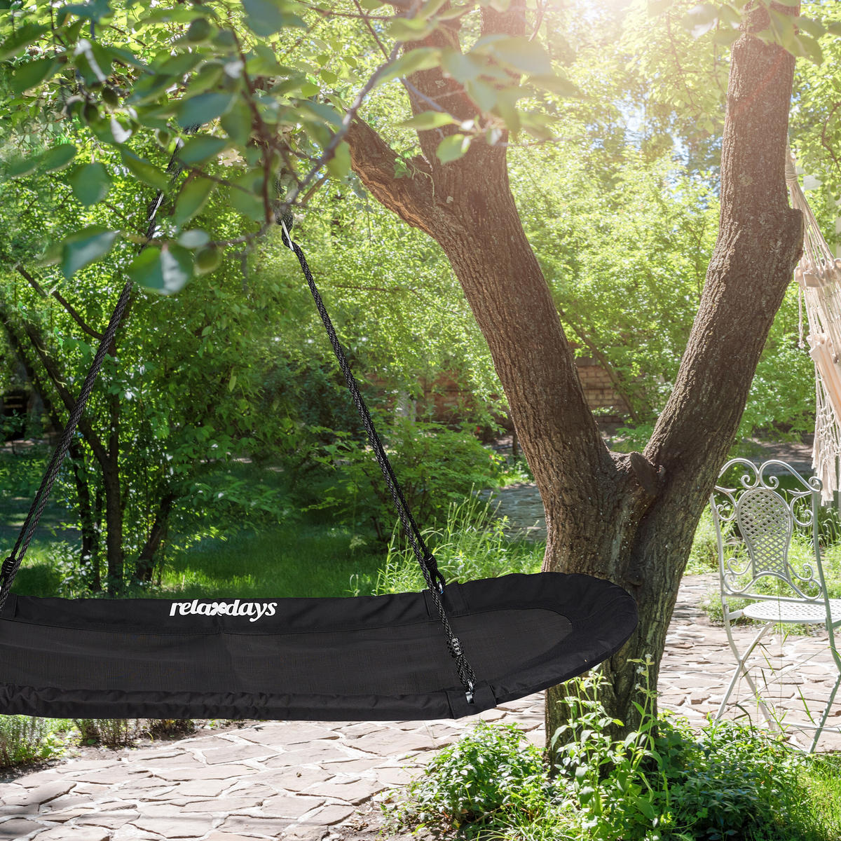 GUNGA svart fågelbo XXL - Svart, Textil/Plast (166/15/71cm) - Relaxdays