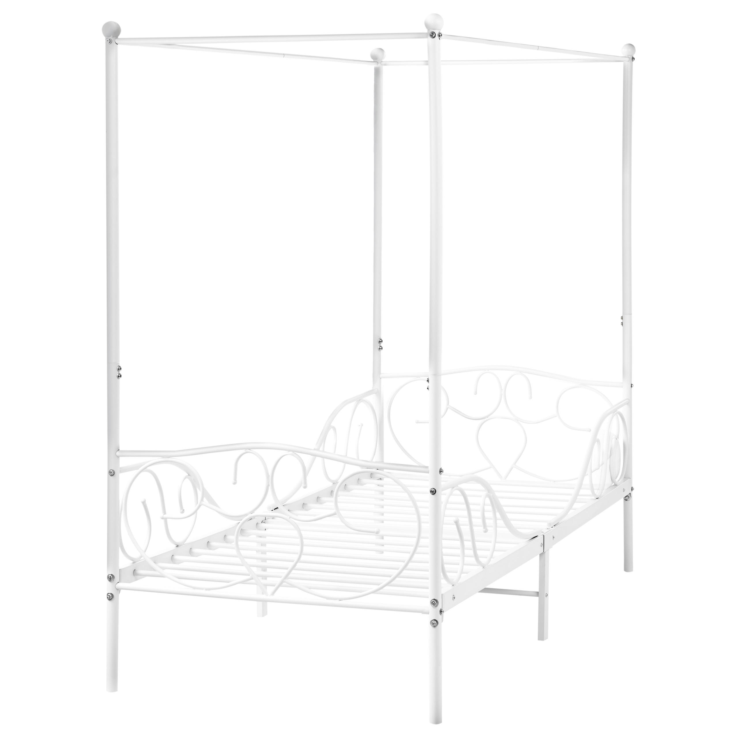 HIMMELBETT 90x200 cm Weiß Sormery - Weiß, Metall (90/200cm) - Beliani