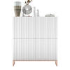 KOMMODE Elpis 4D Weiß Matt Glamour 112 cm - Weiß/Kupferfarben, Holzwerkstoff/Metall (112/126/36.5cm) - Meble Lindner