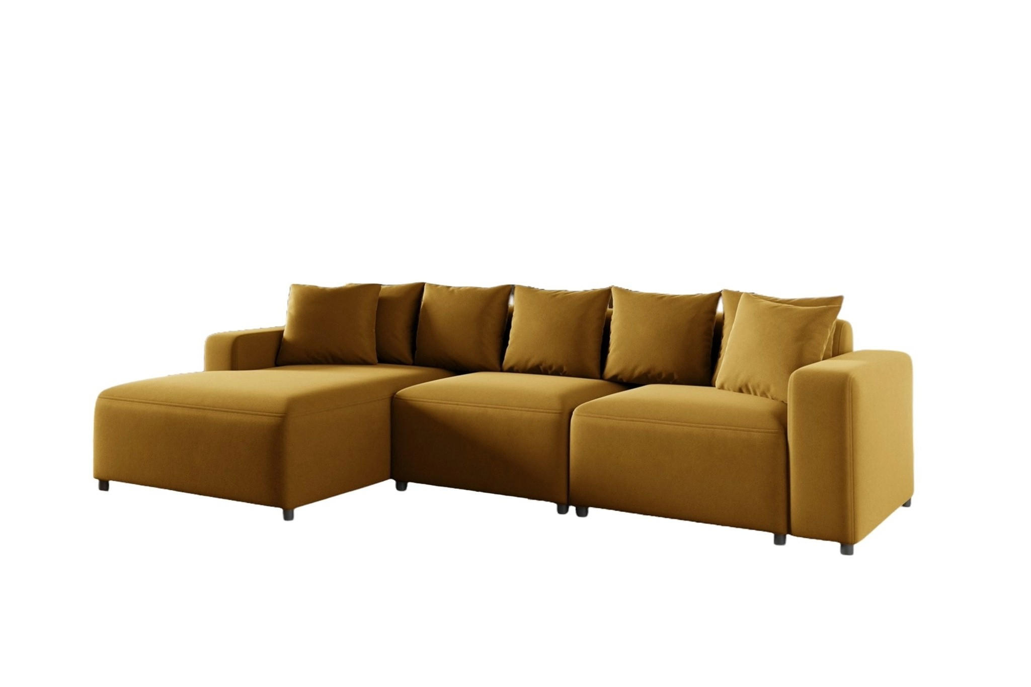 ECKSOFA Megan In Salvador - Honig, Holzwerkstoff/Textil (331/165cm) - Fun Möbel