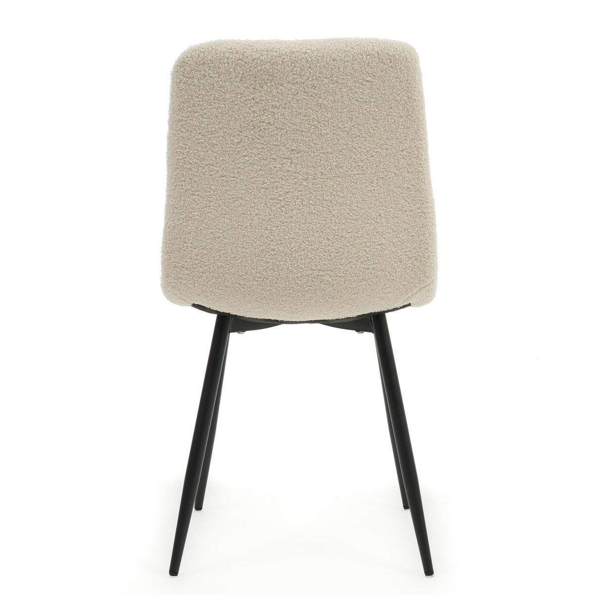 STUHL GELA gepolstert mit Steppung - hellbeige - Boucle TEDDY - Ecru/Schwarz, Textil/Metall (45/89/53cm) - NEW HOME